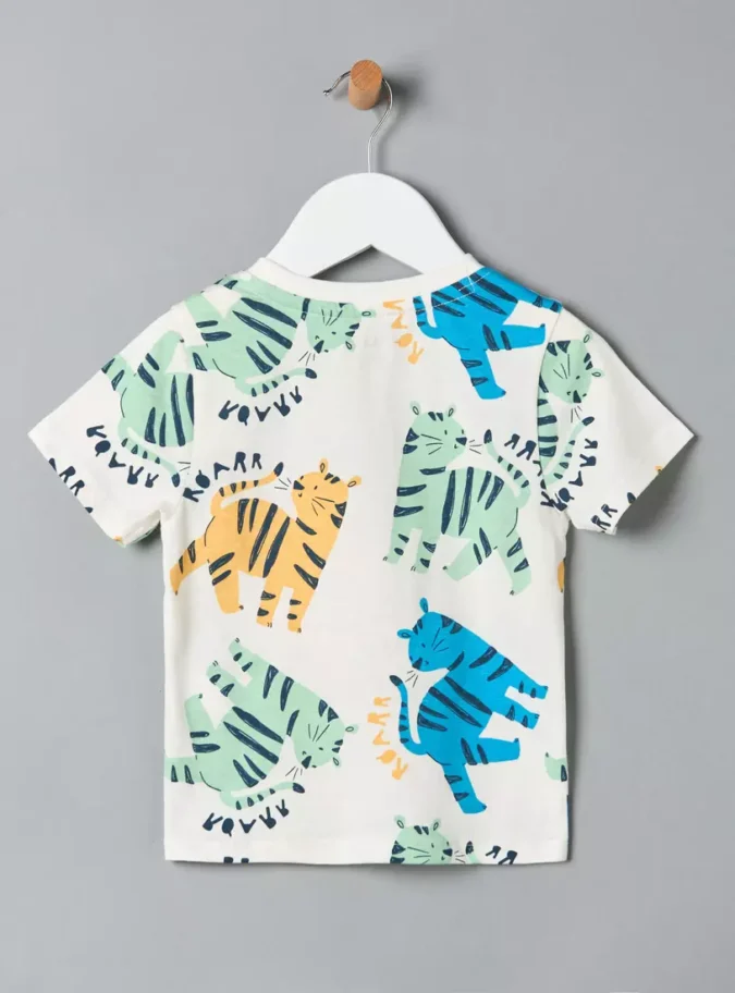 Tiger Print Cotton T-shirt-2