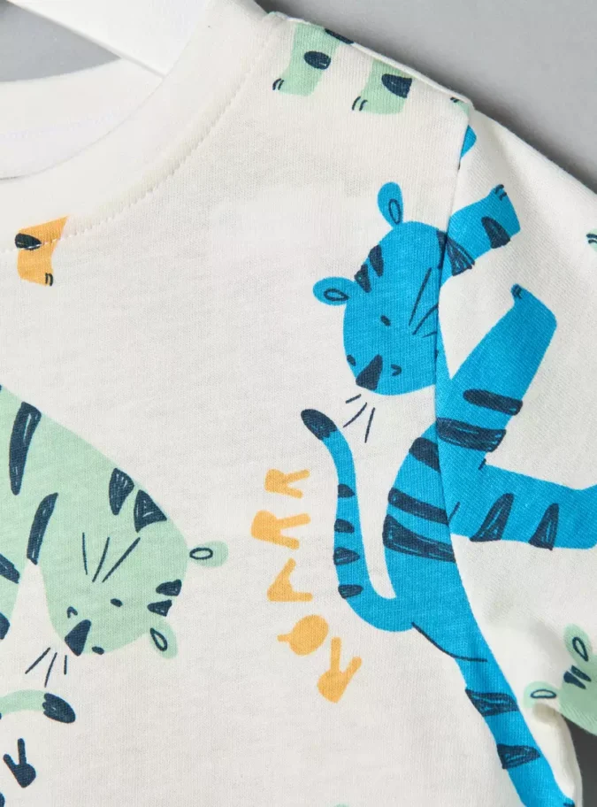 Tiger Print Cotton T-shirt-3