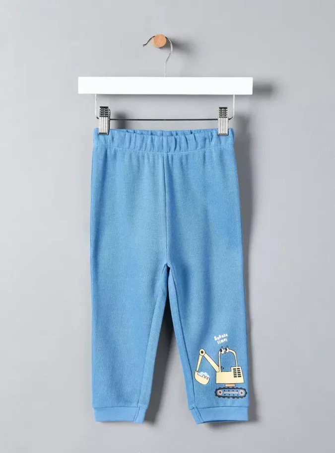 Tractor Print Ribbed Cotton Pyjama Set-2