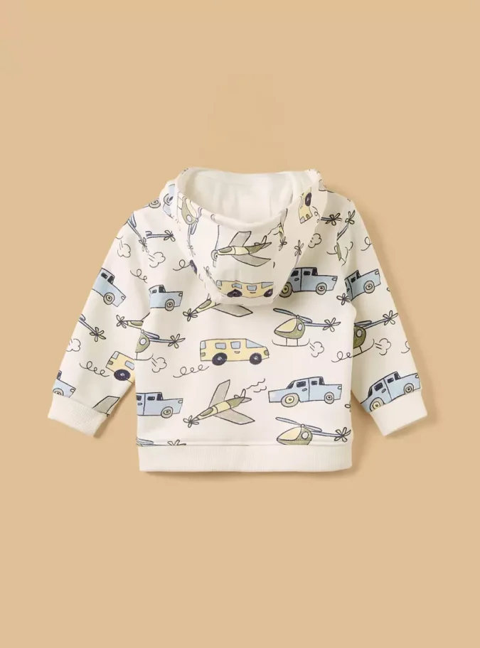 Transport Print Zip Through Hoodie-2