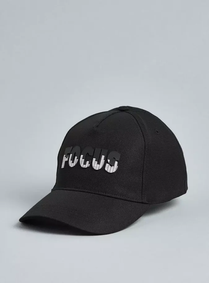 Typographic Detail Cap with Hook and Loop Closure-1