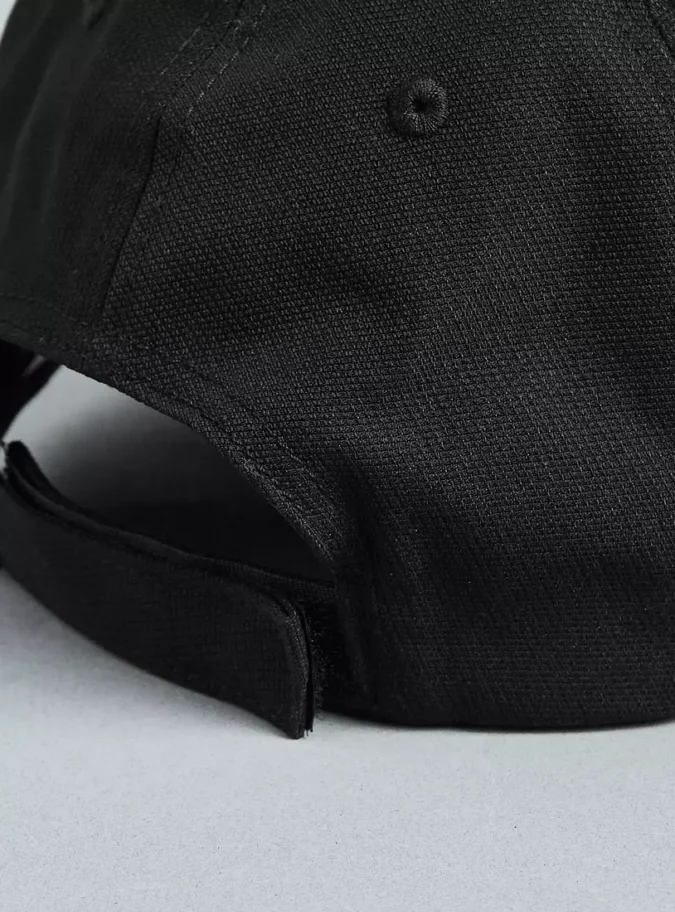 Typographic Detail Cap with Hook and Loop Closure-4