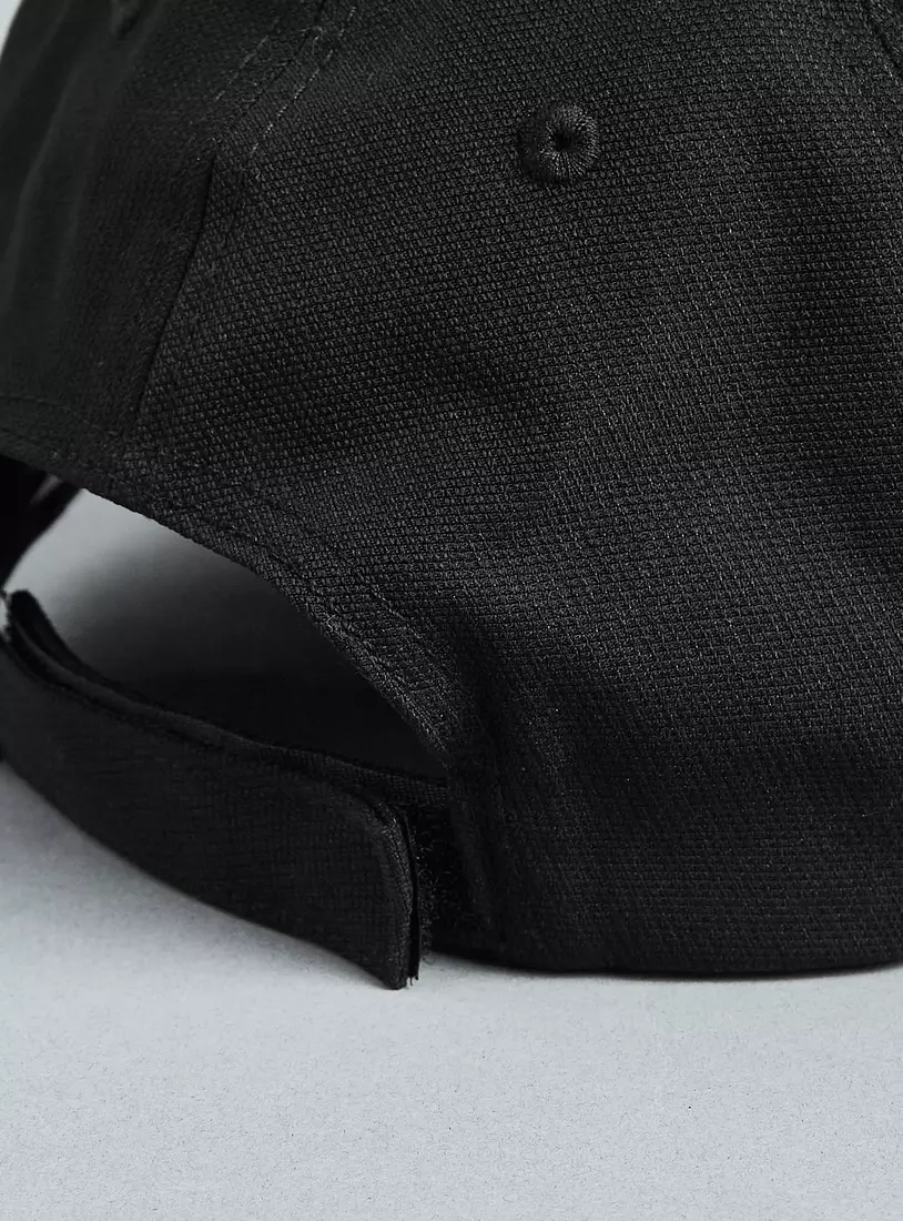 Typographic Detail Cap with Hook and Loop Closure-4
