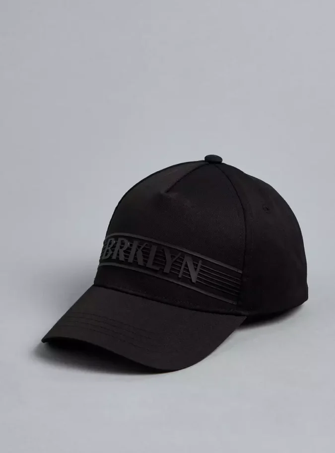 Typographic Detail Cap with Hook and Loop Strap Closure-1