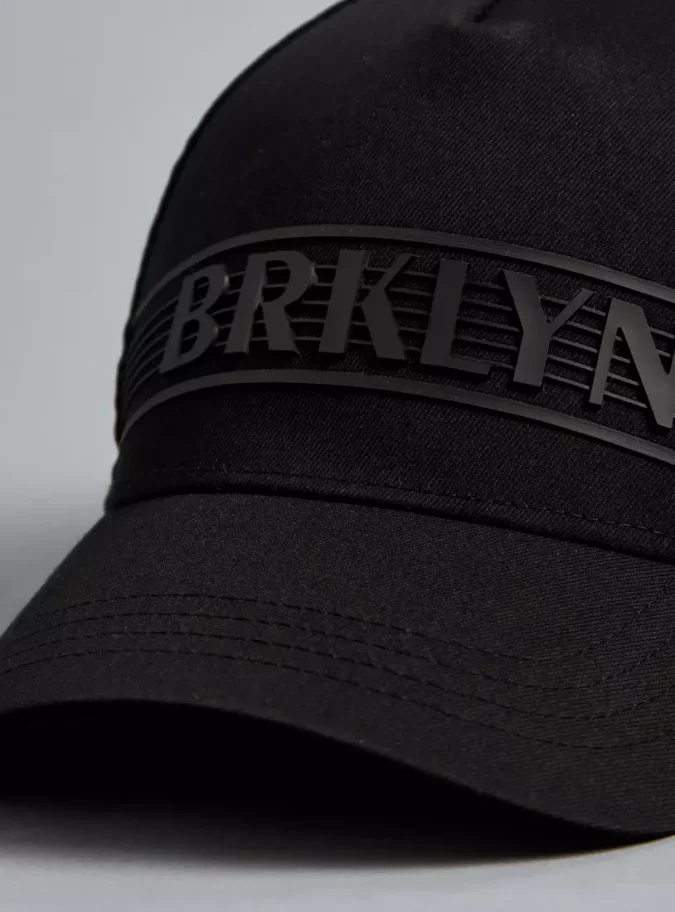 Typographic Detail Cap with Hook and Loop Strap Closure-3