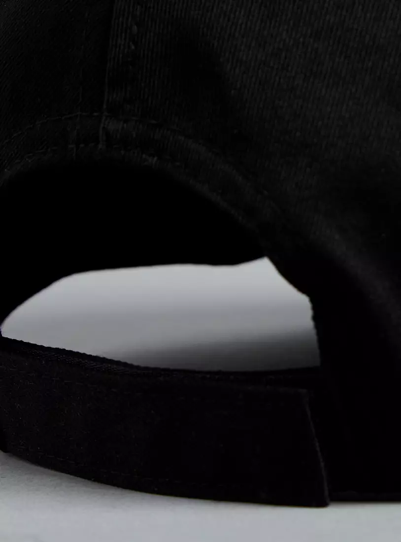 Typographic Detail Cap with Hook and Loop Strap Closure-4