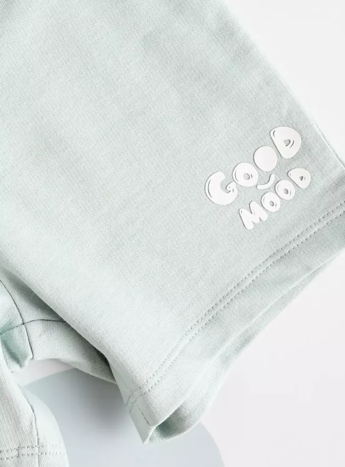 Typographic Print Cotton Shorts-2