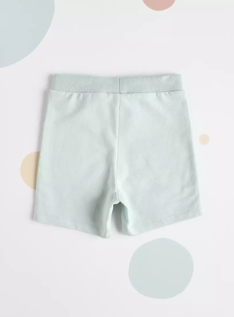 Typographic Print Cotton Shorts-3