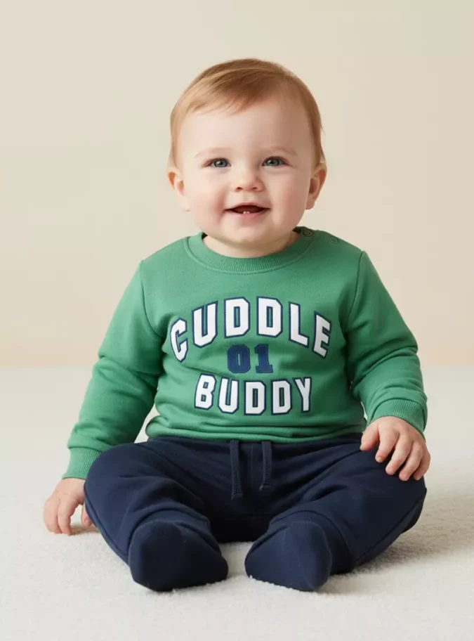 Typographic Print Sweatshirt-1