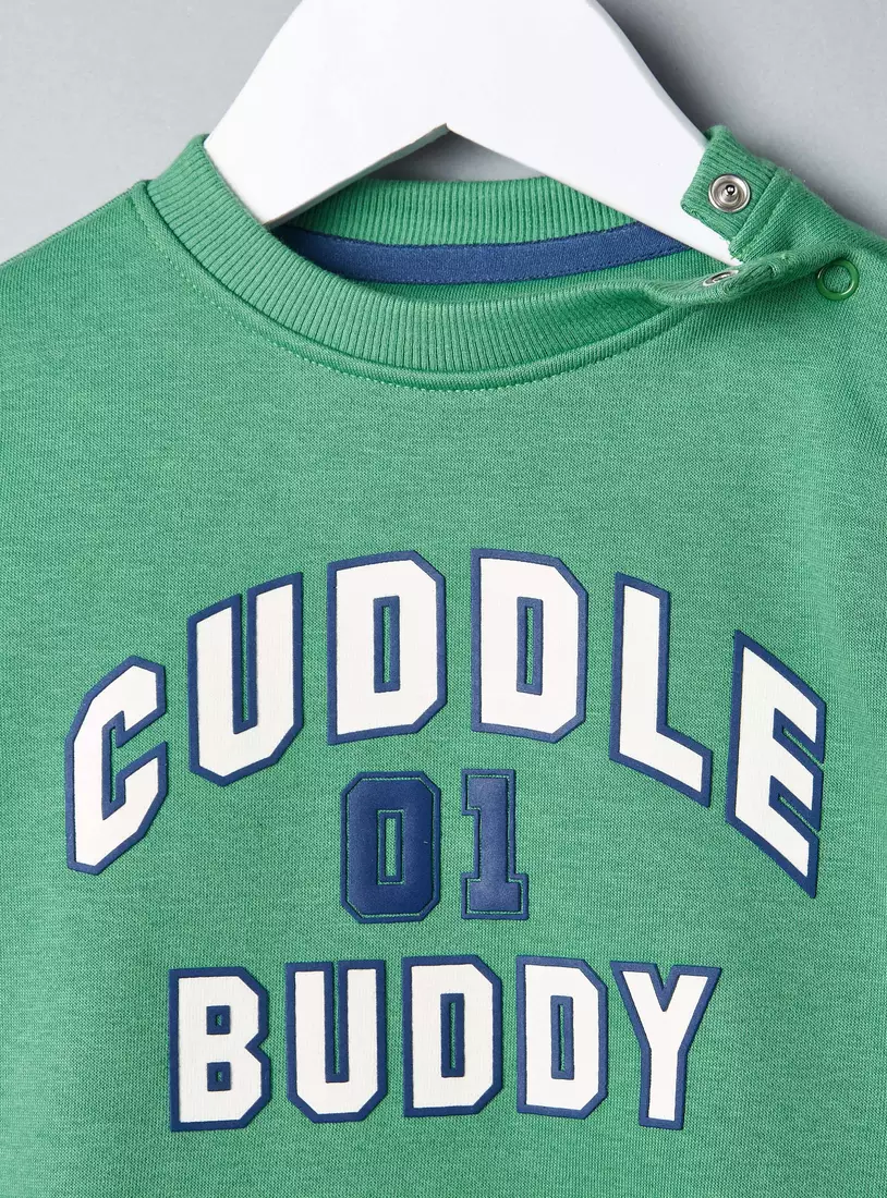 Typographic Print Sweatshirt-3