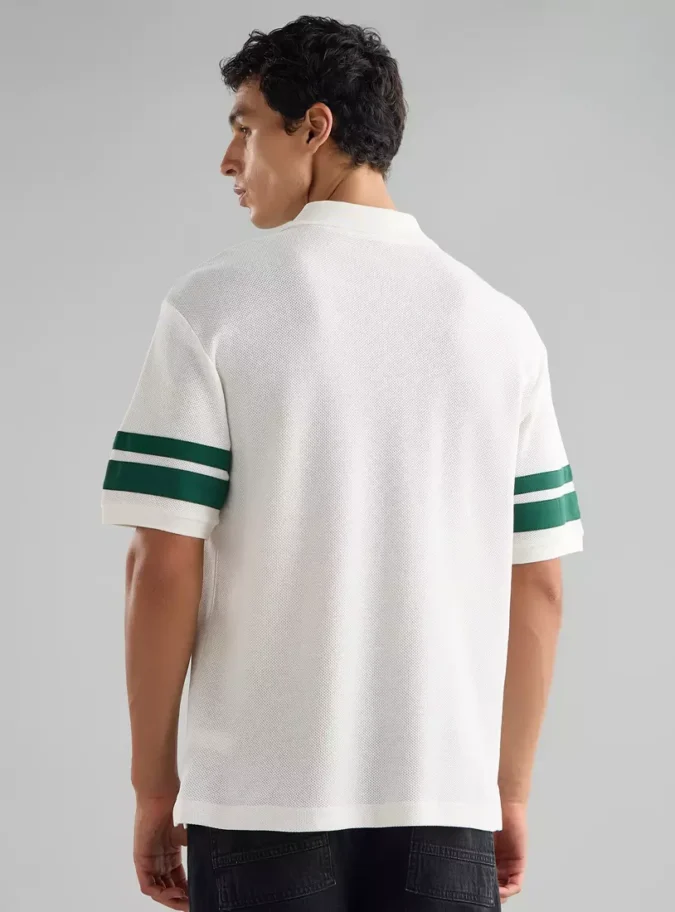 Varsity Print Relaxed Fit Polo T-shirt-2