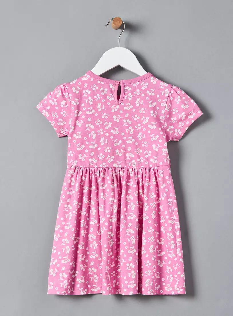 All-Over Floral Print Cotton Dress-2