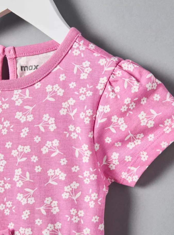 All-Over Floral Print Cotton Dress-3