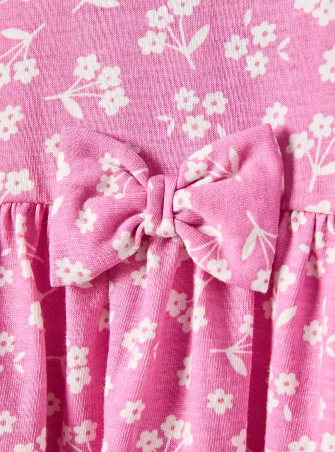 All-Over Floral Print Cotton Dress-4