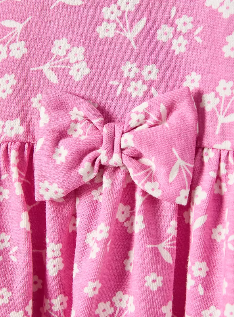 All-Over Floral Print Cotton Dress-4