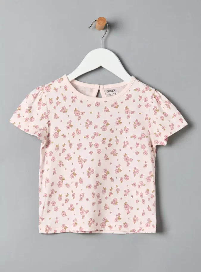 All-Over Floral Print Cotton T-shirt-1
