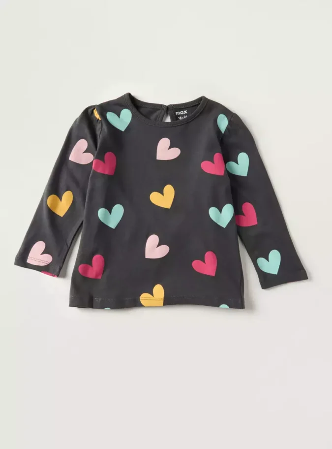 All-Over Heart Print T-shirt-1
