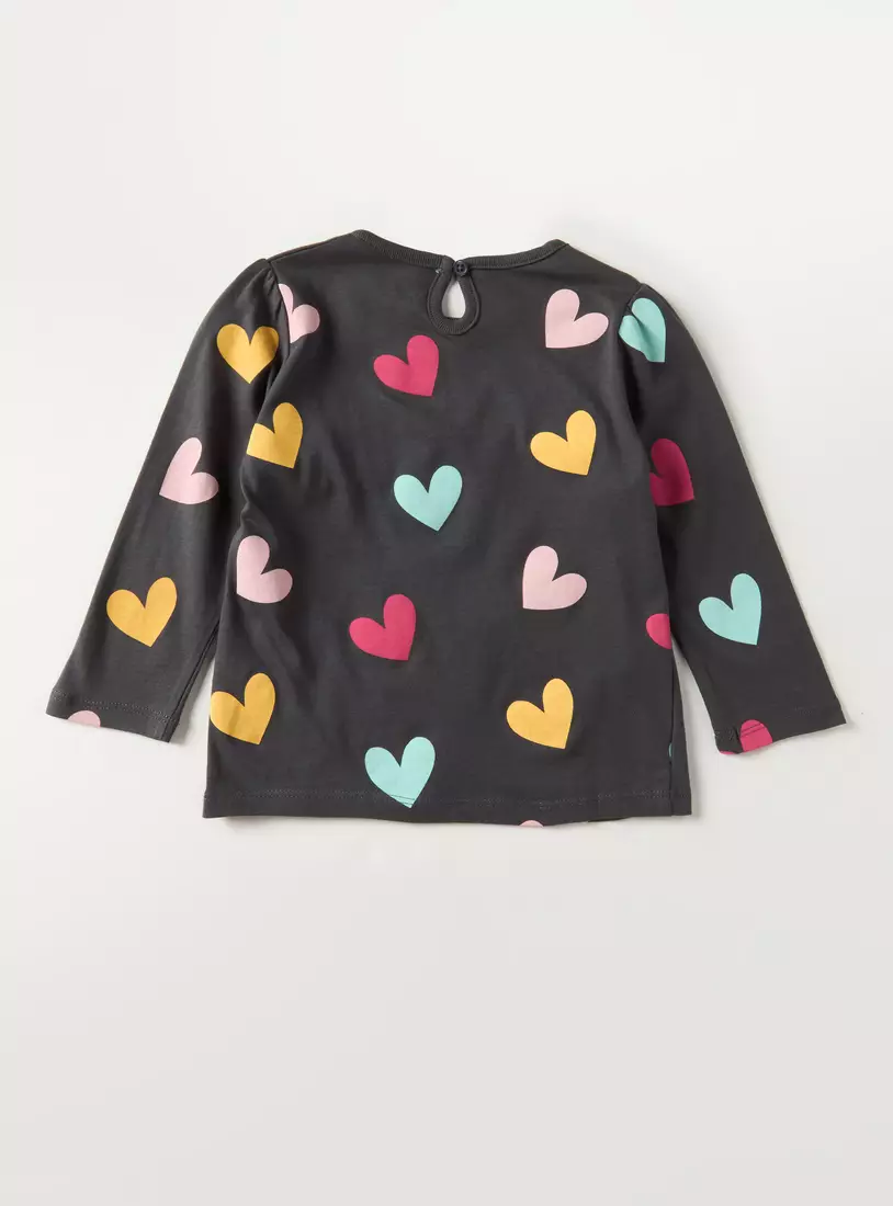 All-Over Heart Print T-shirt-2