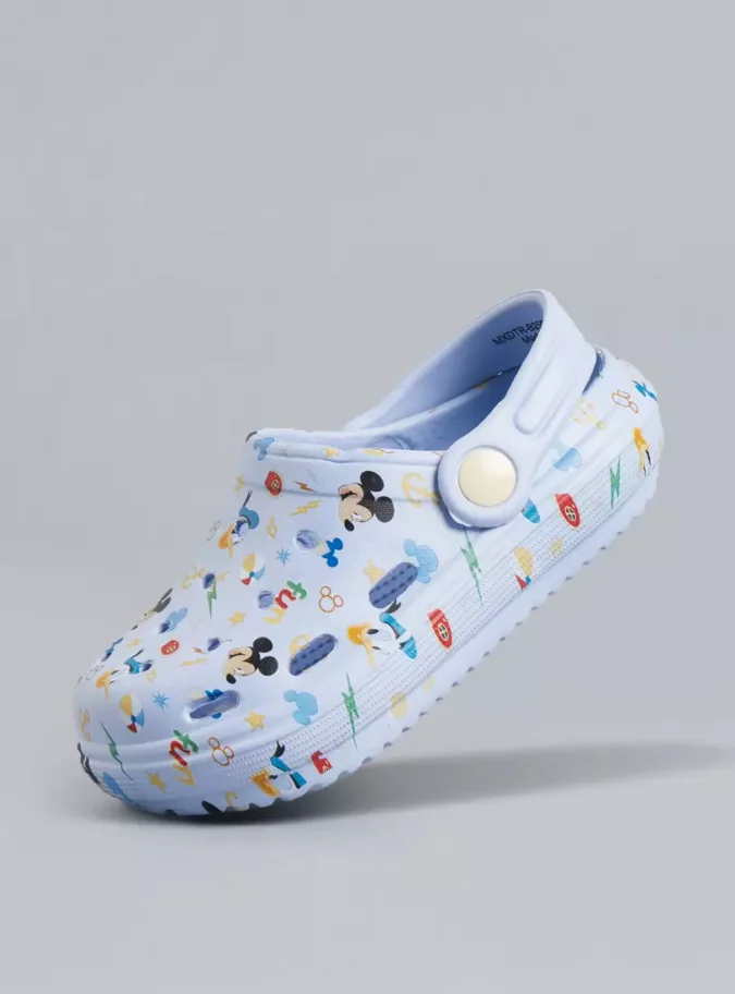 All-Over Mickey Mouse Print Clogs with Backstrap-1