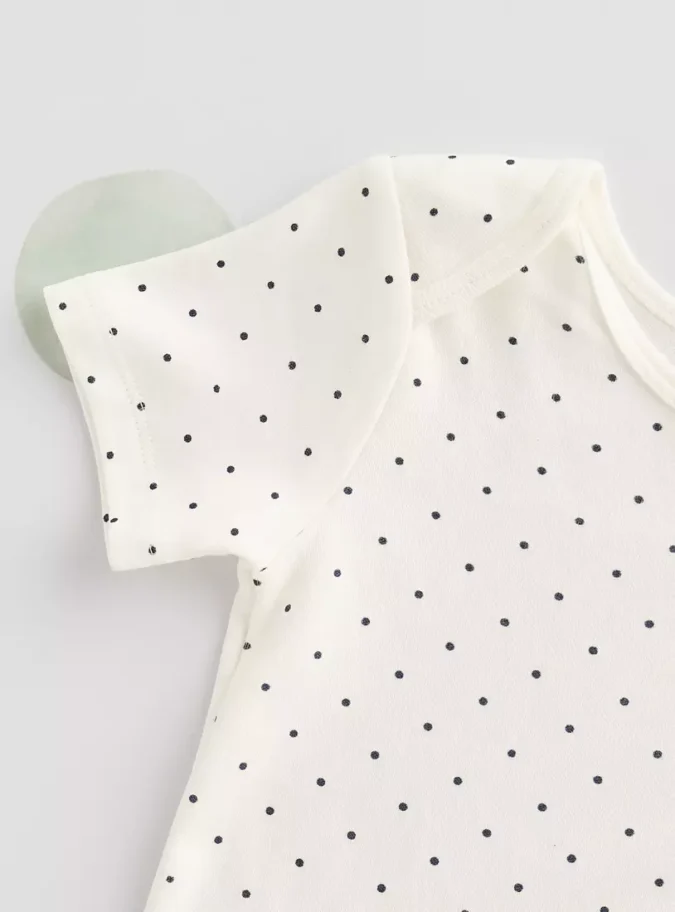 All-Over Polka Dot Print Short Sleeves Bodysuit-2