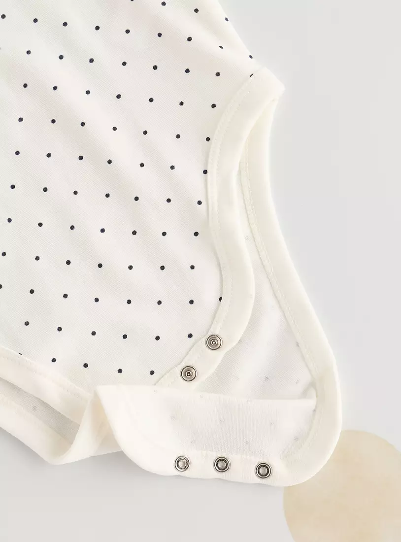 All-Over Polka Dot Print Short Sleeves Bodysuit-4