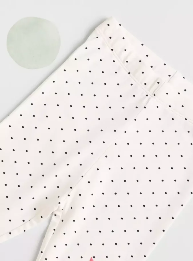 All-Over Polka Dot Slogan Print Leggings-2