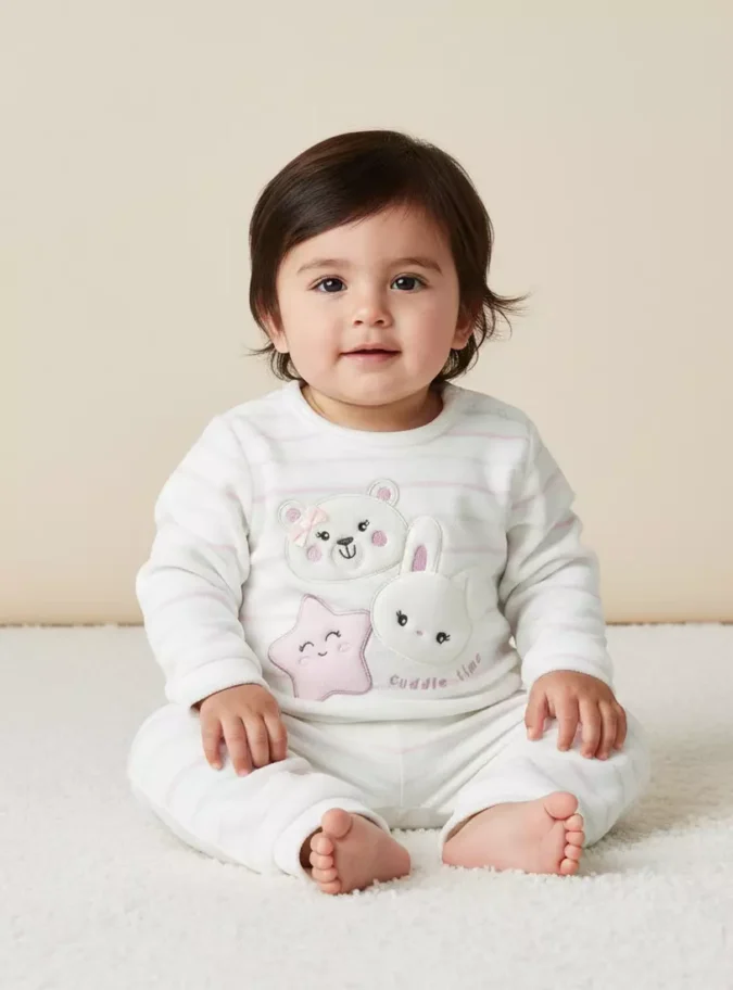 Applique Detail Better Cotton T-shirt and Pyjama Set-1
