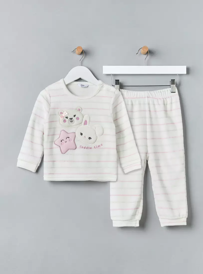 Applique Detail Better Cotton T-shirt and Pyjama Set-2
