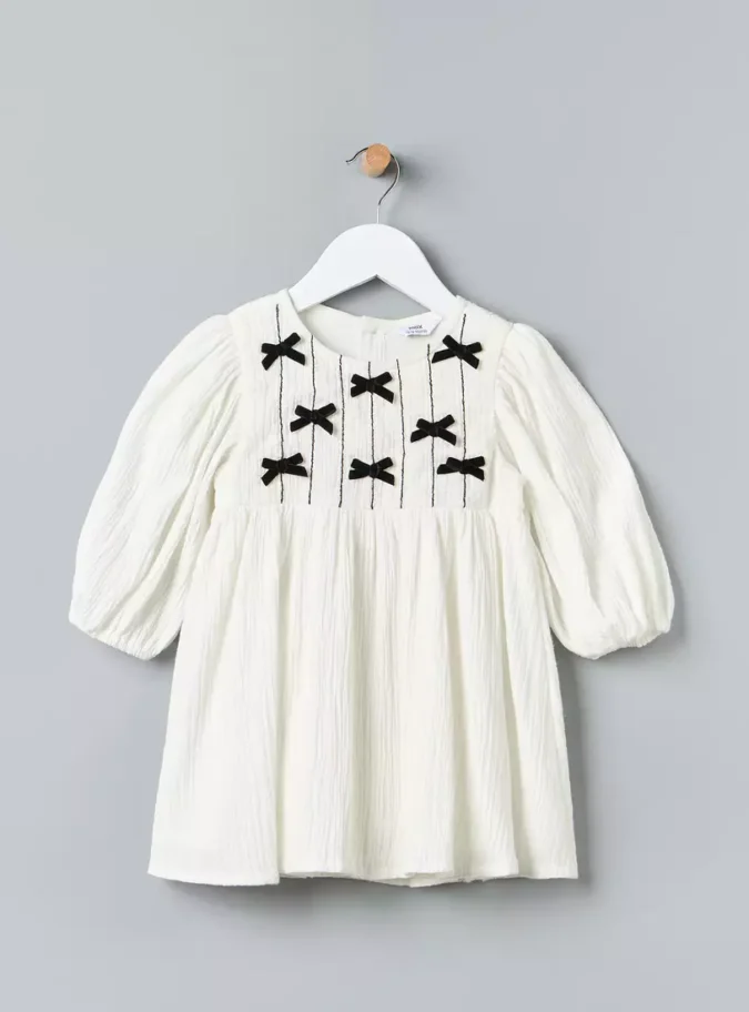 Bow Accent Better Cotton Gauze Dress-2