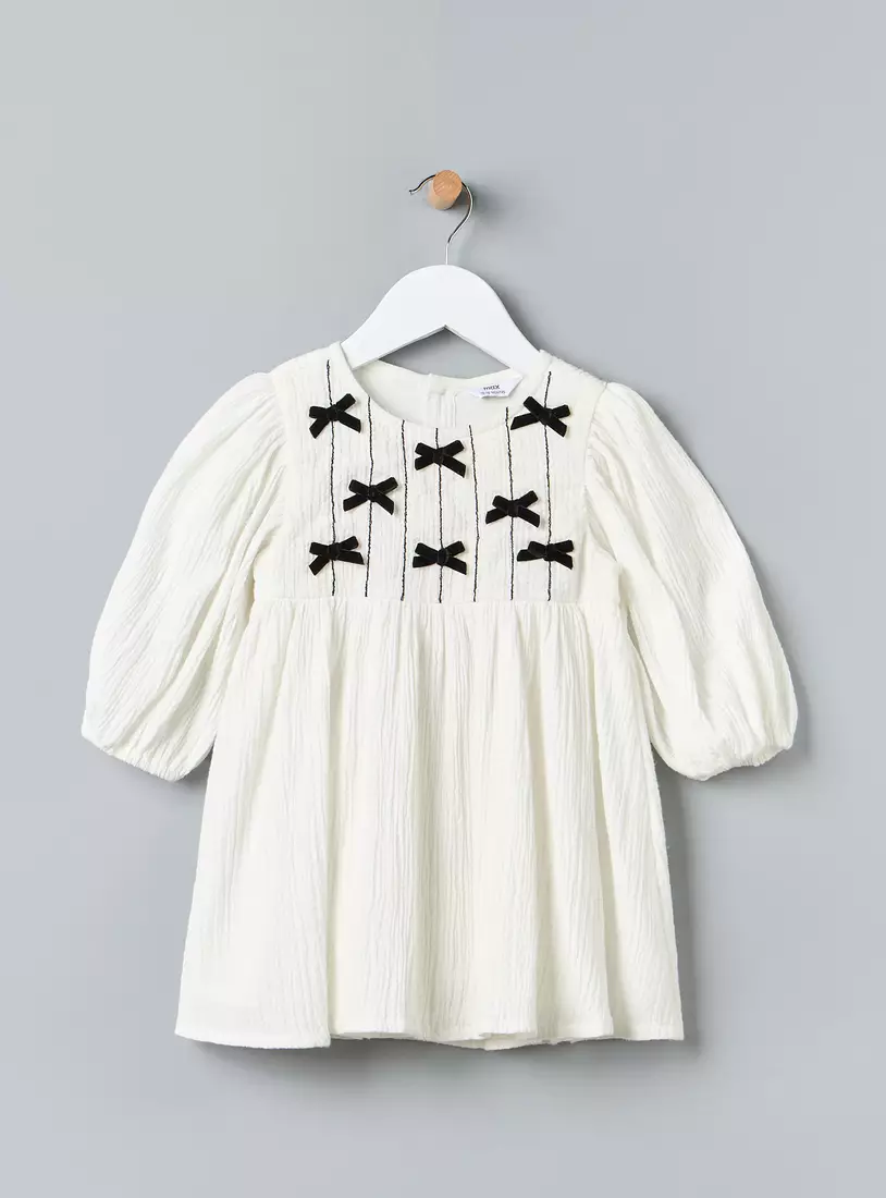 Bow Accent Better Cotton Gauze Dress-2