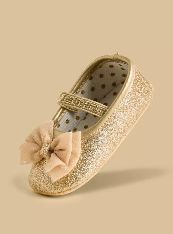 Bow Accent Booties with Elasticated Strap-1