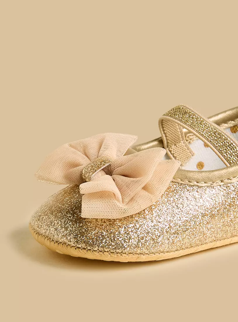 Bow Accent Booties with Elasticated Strap-3