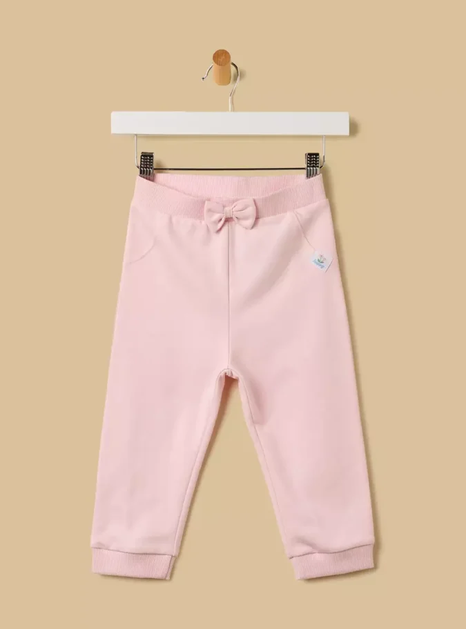 Bow Accent Cotton Joggers-1