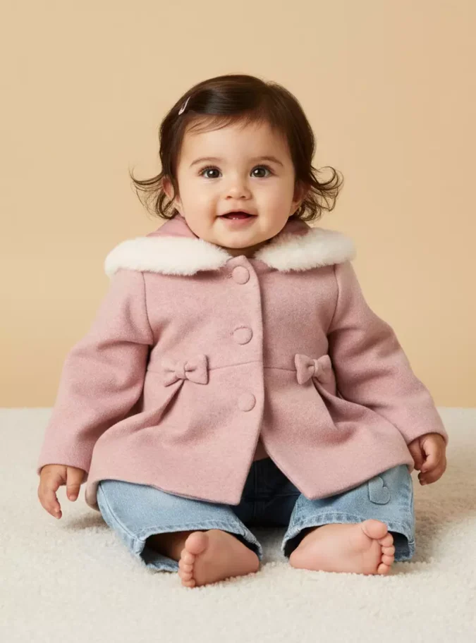 Bow Accent Hooded Coat-1