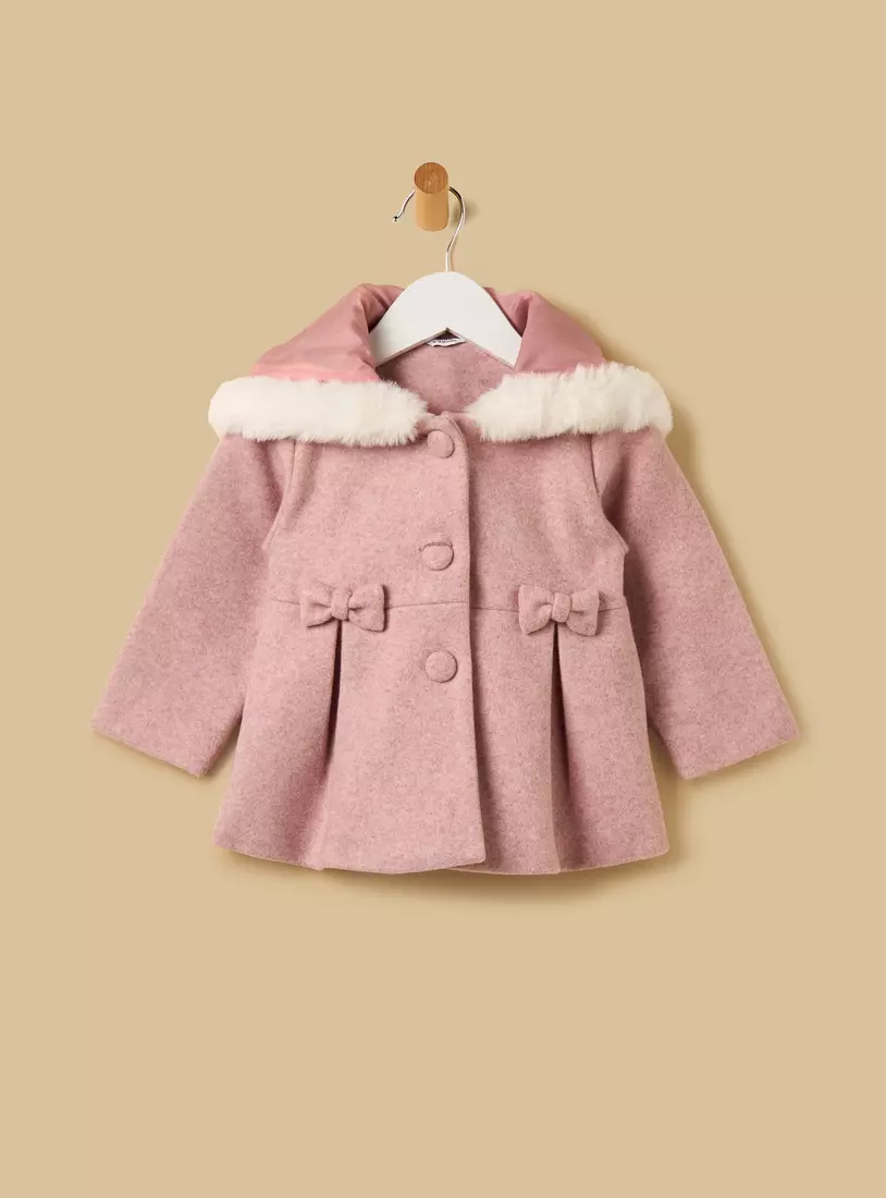 Bow Accent Hooded Coat-2
