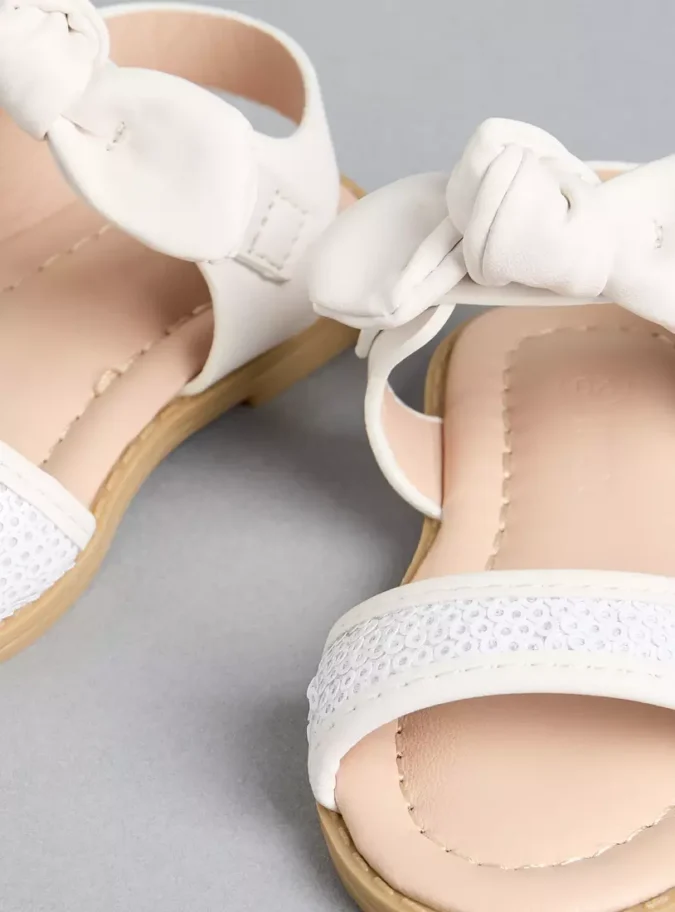 Bow Knot Sandals with Hook and Loop Closure-2