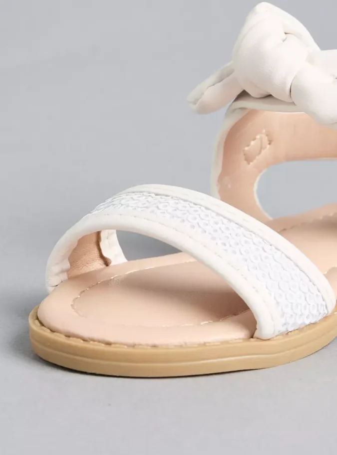 Bow Knot Sandals with Hook and Loop Closure-3