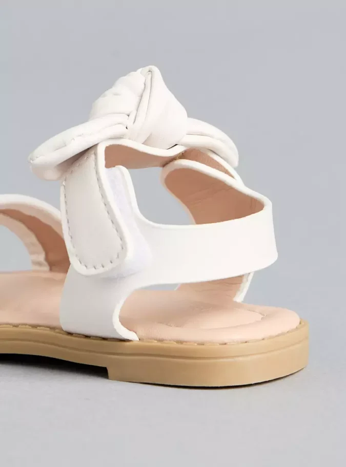 Bow Knot Sandals with Hook and Loop Closure-4