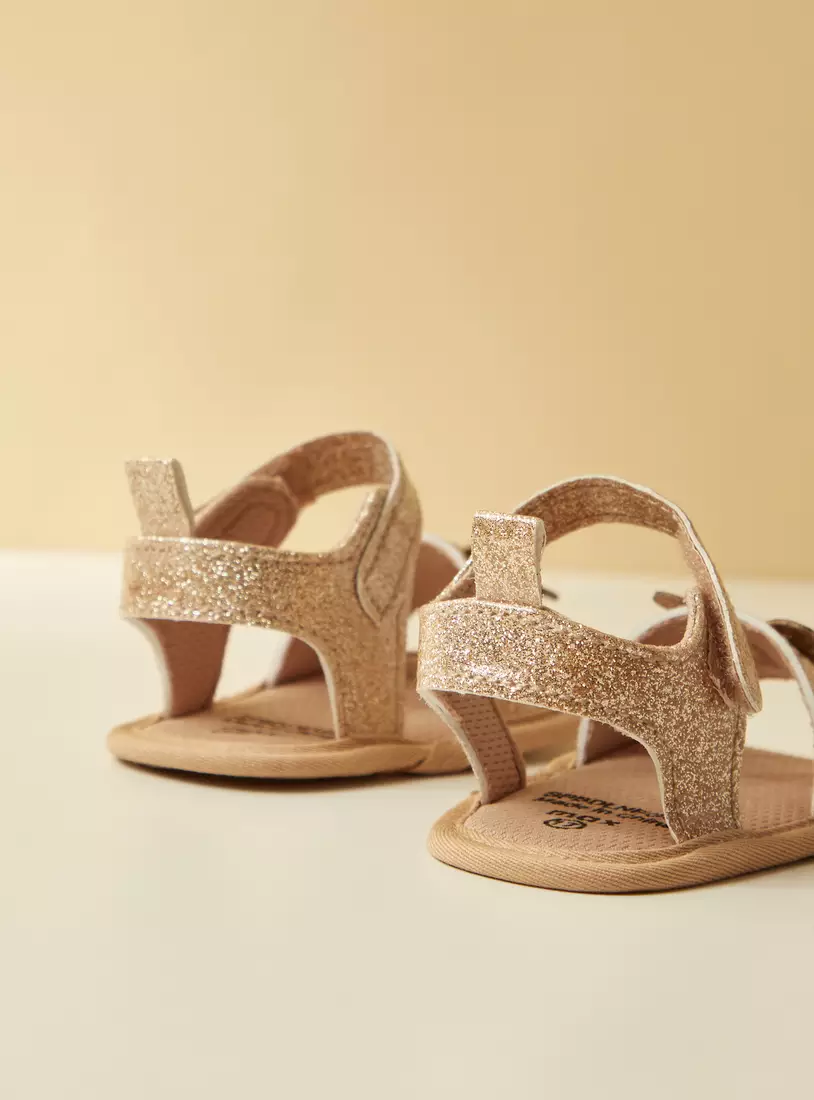 Butterfly Accented Booties with Hook and Loop Closure-3