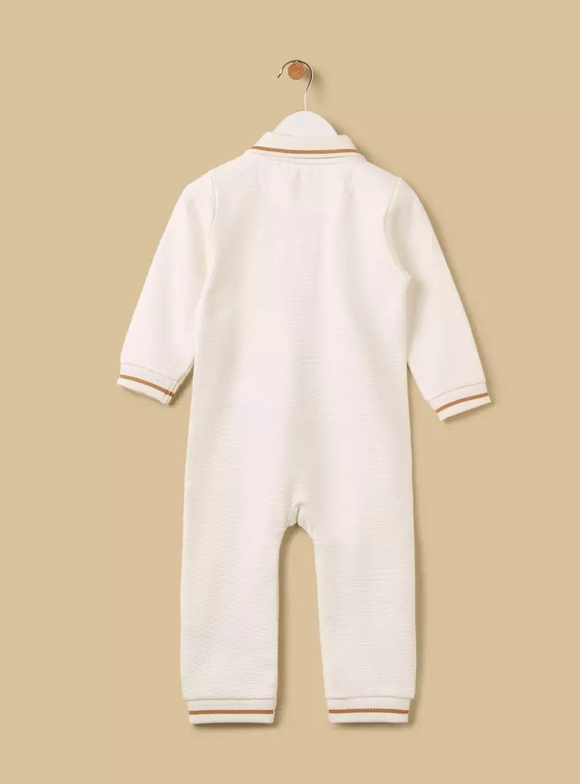 Car Print Collared Cotton Sleepsuit-2