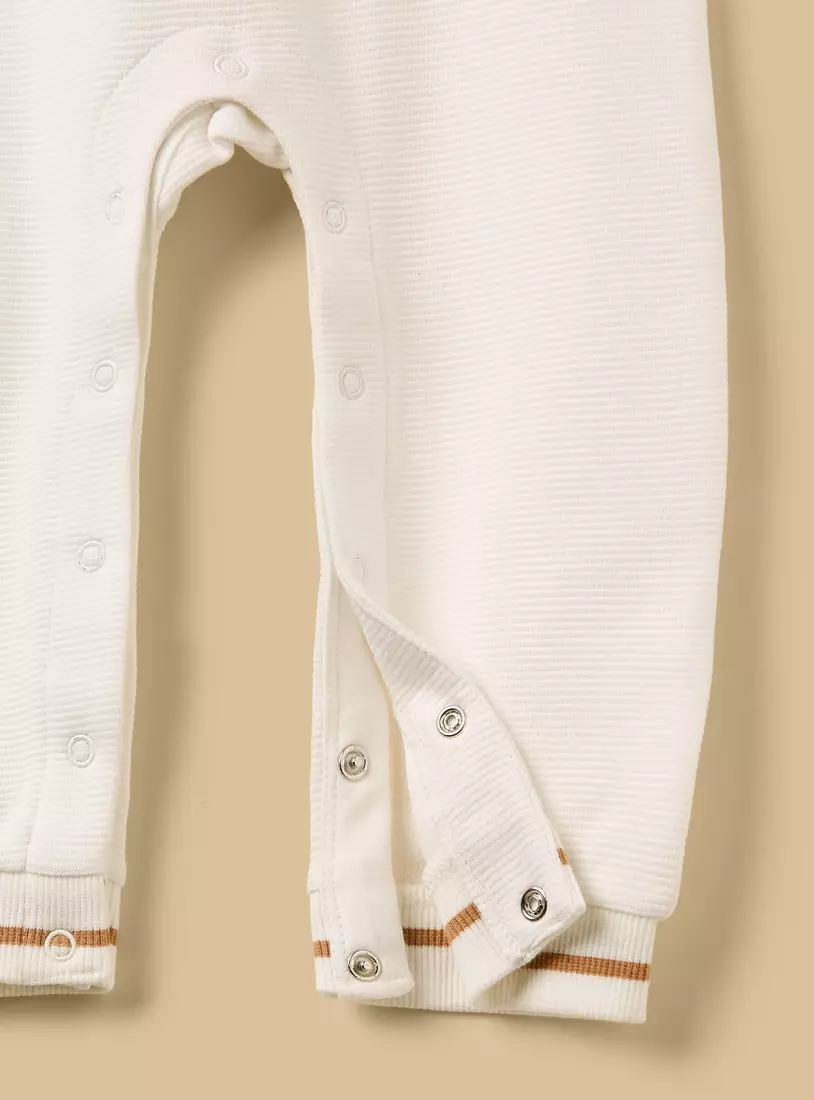 Car Print Collared Cotton Sleepsuit-4