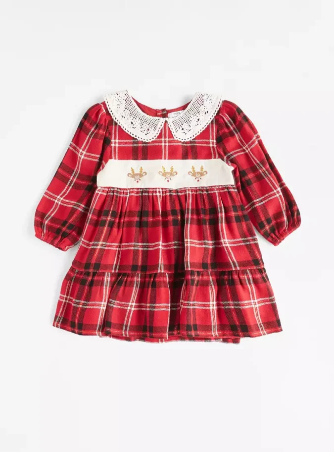Checked Peter Pan Collar Dress with Bloomers-2
