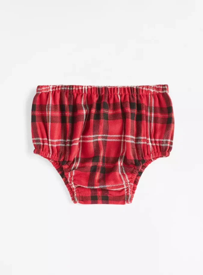 Checked Peter Pan Collar Dress with Bloomers-3