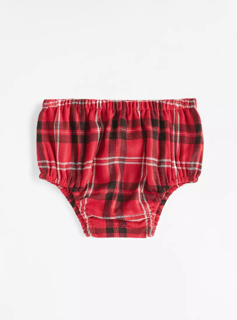 Checked Peter Pan Collar Dress with Bloomers-3