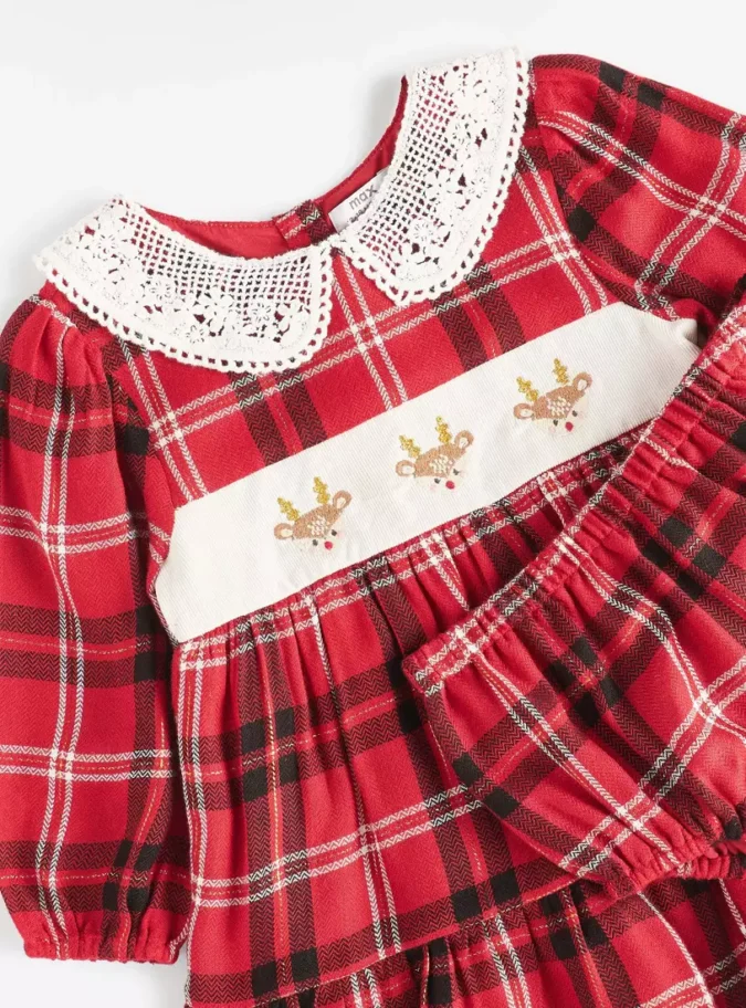Checked Peter Pan Collar Dress with Bloomers-4