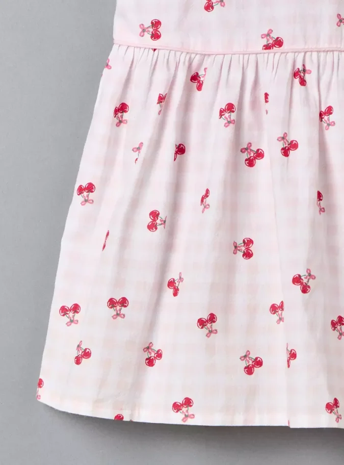 Cherry Print Dress with Cap Sleeves-3