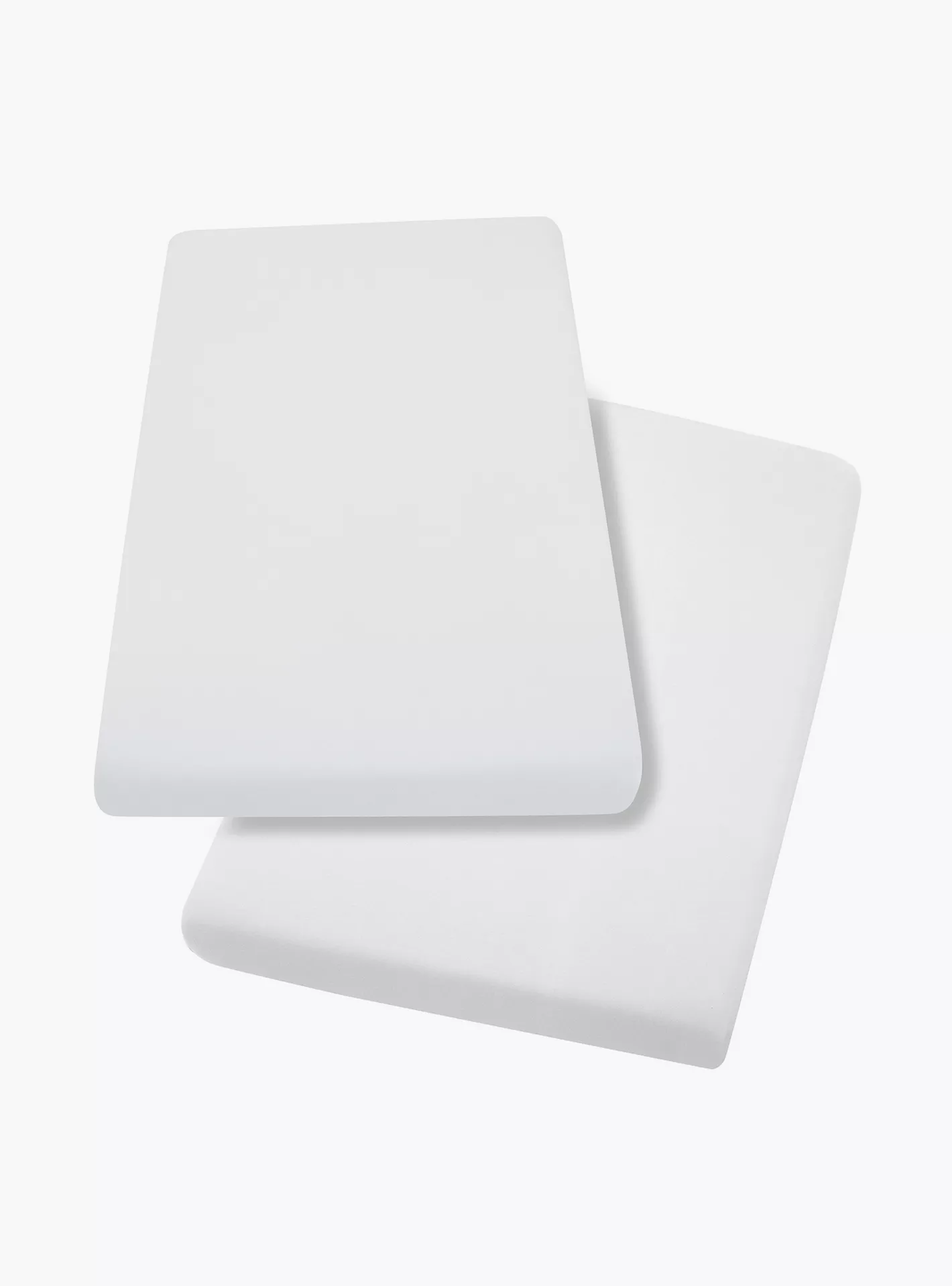 ClevaMama 2-Piece Jersey Cotton Fitted Sheets for Cot - White-2