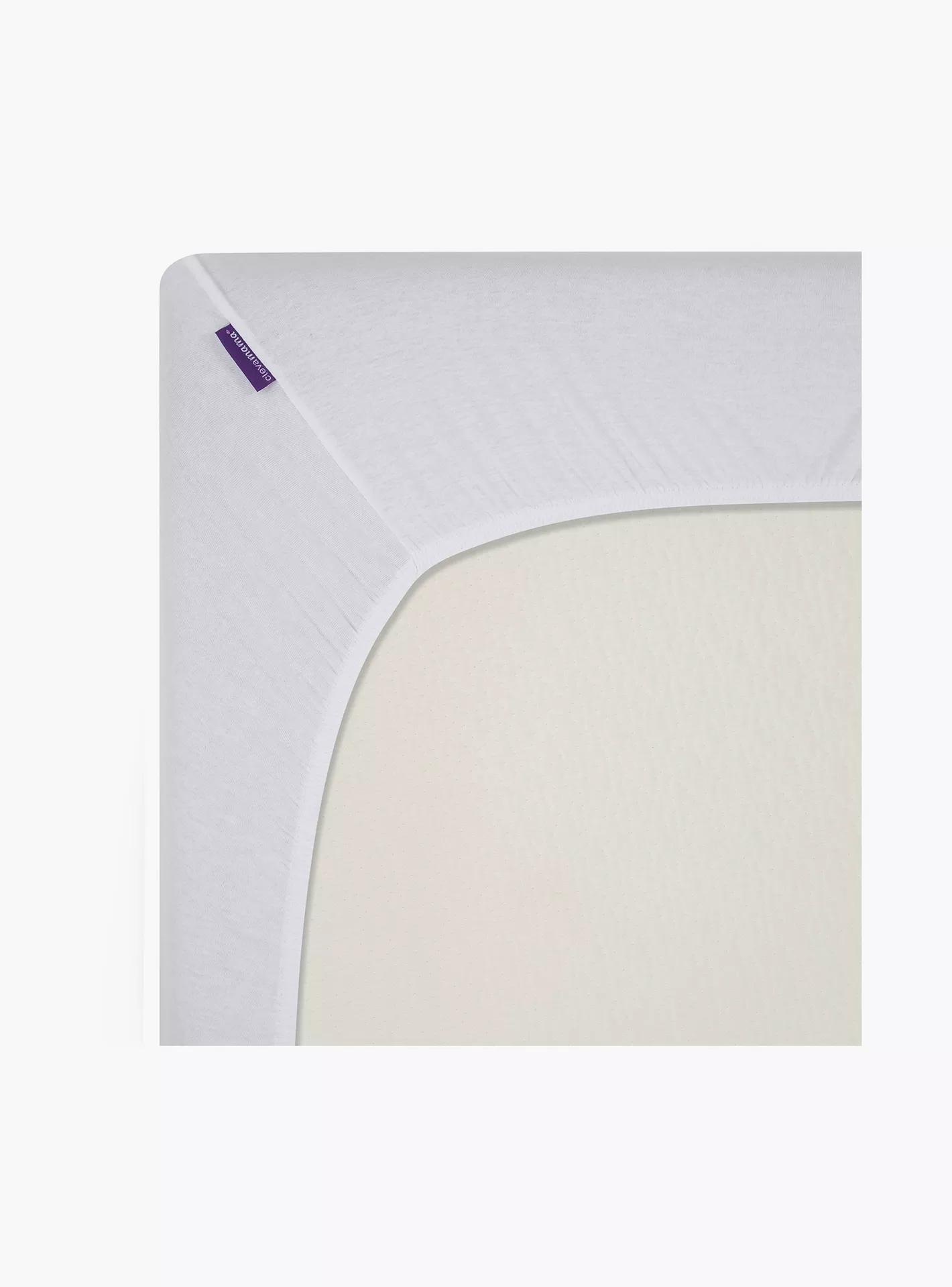 ClevaMama 2-Piece Jersey Cotton Fitted Sheets for Cot - White-3