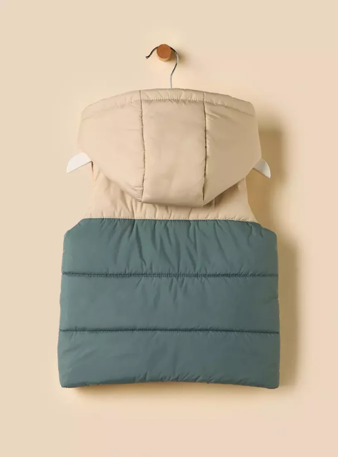 Colourblock Sleeveless Hooded Gilet-3