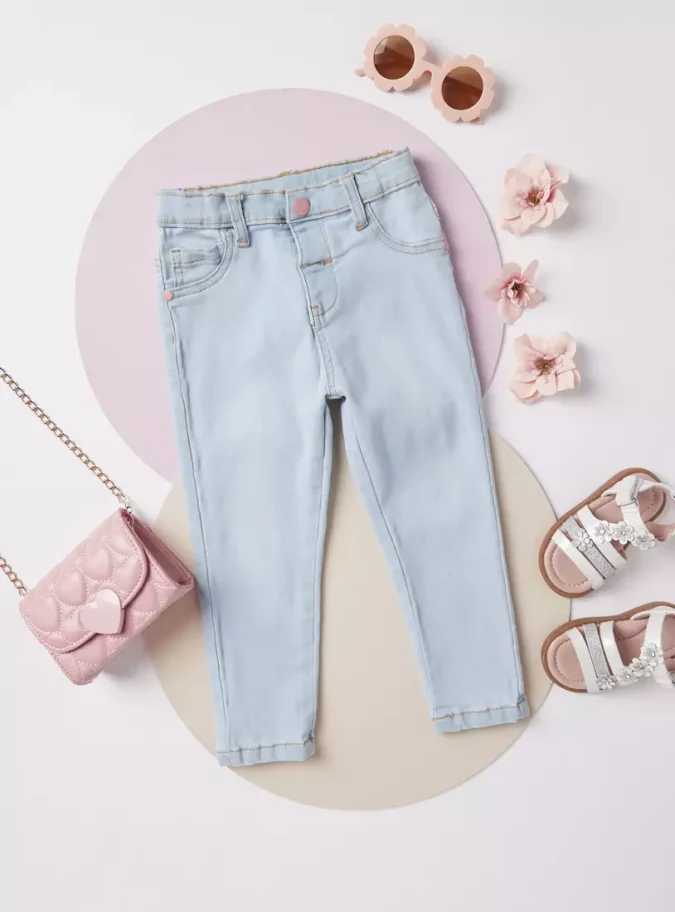 Comfort Fit Full Length Jeans with 5-Pockets-1